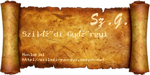 Sziládi Györgyi névjegykártya