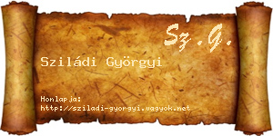 Sziládi Györgyi névjegykártya